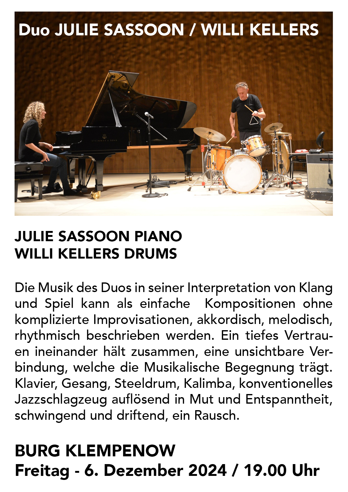 Konzert: Duo JULIE SASSOON / WILLI KELLERS